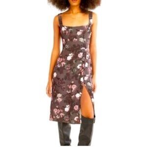 Aritzia babaton brown floral dress size‎ 10 sleeveless
